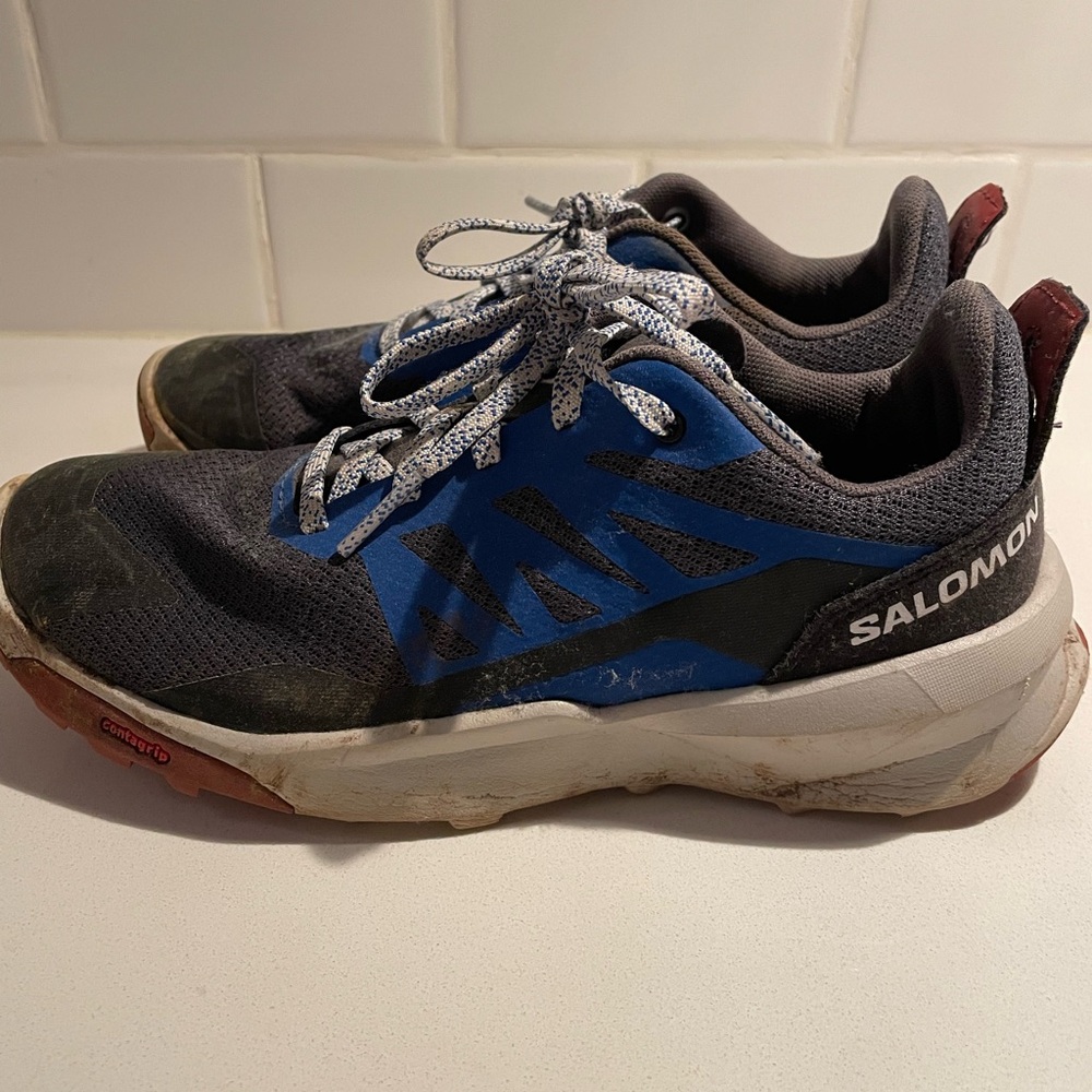 Salomon kids Gray and Blue Hiking Shoes
